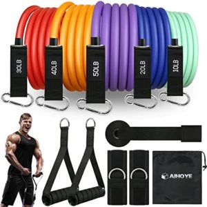 Resistance Band Set Workout Bands Resistance Bands with Handles Door Anchors Weight Bands Stretch Bands for Physical Therapy Exercise Band Fitness Bands Gym Bands Resistance Workout Equipment Elastic