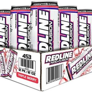 VPX Redline NOO-Fusion - Carbonated Preworkout & Cognitive Enhancing - Sports Nutrition Energy Drink with Caffeine, NOO-Fuel, Super Creatine, Amino Acids - 12 x 12 Fl Oz Cans (Triple Berry)
