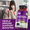 Cure24 Sambucus Natural Elderberry Gummies for Adults & Kids with Zinc and Vitamin C. -Triple Immune Support- Made in USA,60 Gummy Chews, Made with Pectin (1 Pack) - Image 4