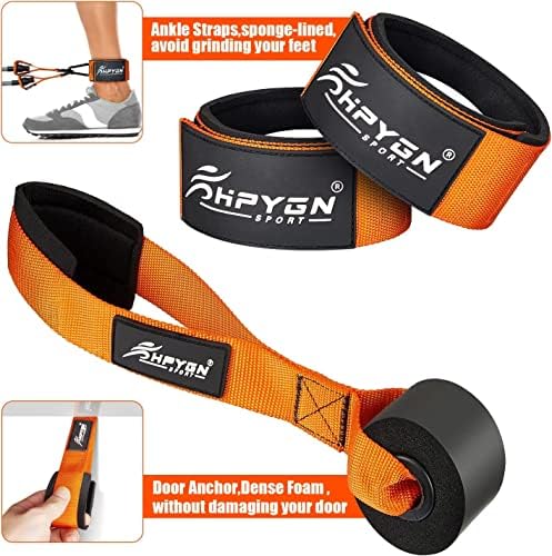 HPYGN Heavy Resistance Bands 300lbs 360lbs, Weight Bands for Exercise with Handles, Door Anchor, Carry Bag, Workout Bands for Men, Physical Therapy, Muscle Training, Strength, Yoga, Home Gym Equipment - Image 5