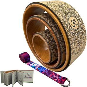 Aozora Yoga Wheel 13" with Most Detailed Book Step by Step Guide on How to Do 30+ Poses,! Perfect for Stretching and Improving Backbends