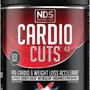 Cardio Cuts NDS Nutrition 4.0 Pre Workout Supplement - Advanced Weight Loss and Pre Cardio Formula with L-Carnitine, CLA, MCTs, L-Glutamine, and Safflower Oil - Bombsicle (40 Servings)