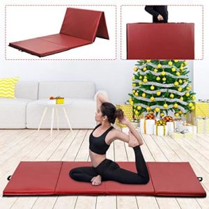 Exercise Mats for Home Workout, 4'x8'x2 Extra Thick High Density Anti-Tear Folding Gymnastics Mat w/Hook & Loop Fastener Lightweight Tumbling Mat for MMA, Stretching Yoga, Cheerleading Martial Arts