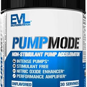 EVL PumpMode Nitric Oxide Supplement - Nitric Oxide Booster Pump Pre Workout Powder with Glycerol and Betaine for Muscle Recovery Growth and Endurance - Stim Free Pre Workout Drink (Unflavored)