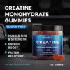 duwhot Sugar Free Creatine Monohydrate Gummies 5mg for Men & Women, Chewables Creatine Monohydrate for Muscle Growth & Recovery, Vegan, Mixberry Flavor, 120 Count - Image 3