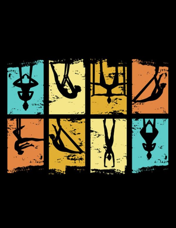 Aerial Silks Vintage Aerialists Retro Aerial Silk Acrobatics Dance Circus Notebook: Collection Journal Subject 100 Lined pages 8.5x11 College Ruled Paper