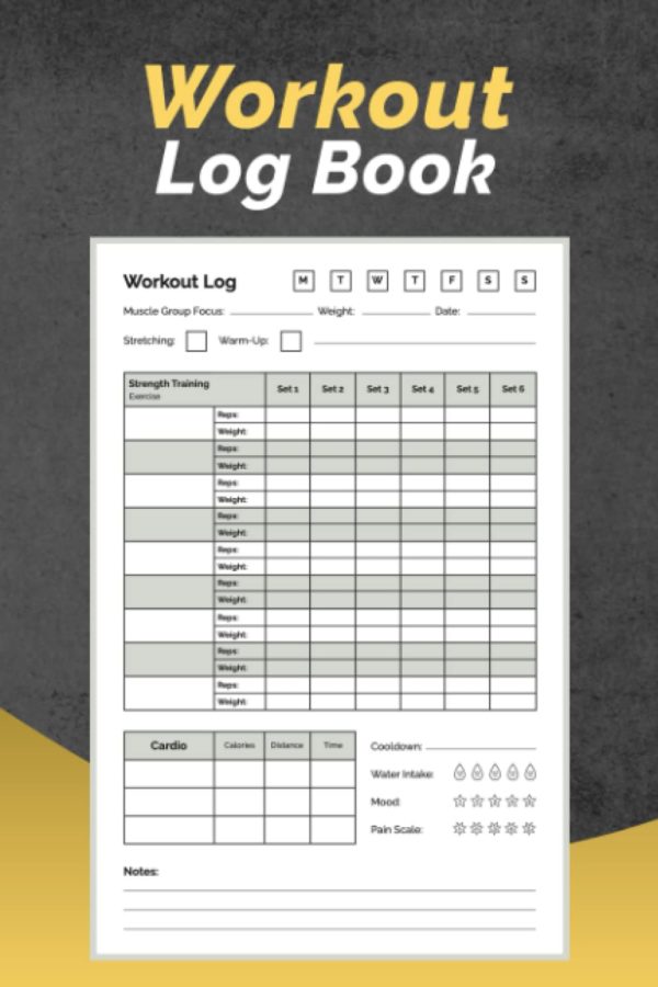 Workout Log Book: Gym Planner Notebook, Workout Planner and Tracker for Men and Women, 110 Pages