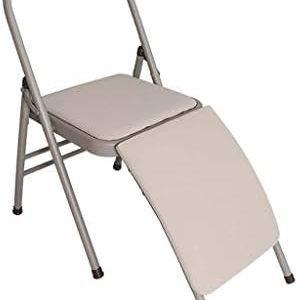 AHXF Yoga Chair Yoga Auxiliary Chair with Lumbar Back Solid Anti-Slip Stable and Durable Backless Flexibility and Strength Training Tool Foldable Balance Handstand Training Tool (Color : Gold)