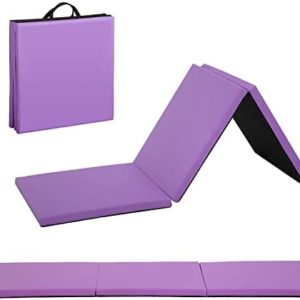 Gymnastics Mat 4x8x2 Tumbling Mat Gym Mat 4 Foldding Mat Gymnastic Indoor Outdoor Mat Gymnastic Mat Thick PU Leather Exercise Mat for Tumbling Stretching Yoga Arts Mat Home Gym