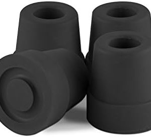 Essential Medical Supply Replacement Quad Cane Tips, Black, 1/2 Inch