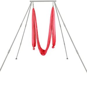 KUAFU Yoga Stand with Yoga Swing Inversion Portable Stand Yoga Frame Yoga Sling Inversion Equipment Steel Silvery for Indoor and Outdoor Triangle Structure