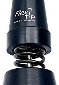 FlexTIP – Round Rubber Replacement Tip for Fashionable Walking Canes – Anti-Shock, Bending, All-Terrain Stability & Traction – Universal Attachment for 3/4” ID Walking Stick, Solid or Aluminum