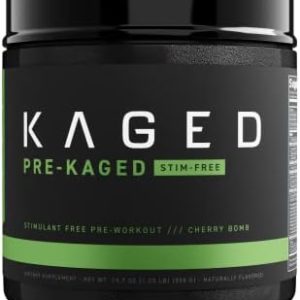 Kaged Stimulant Free Pre Workout Powder; KAGED Preworkout for Men & Women, Delivers Increased Strength, Cherry Bomb, 20 Servings