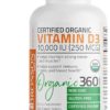 Bronson Vitamin D3 10,000 IU (250 mcg) Immune Support, Healthy Muscle Function & Bone Health, High Potency Organic Non-GMO Vitamin D Supplement, 360 Tablets - Image 4