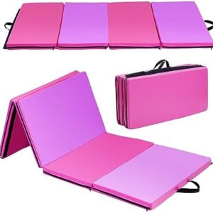 ZENOVA Gymnastics Mat 3'x6'x2''/ 4'x10'x2'' Foldable Tumbling Mat Exercise Mat for Home Aerobics Workout Fitness Gym Floor Mats
