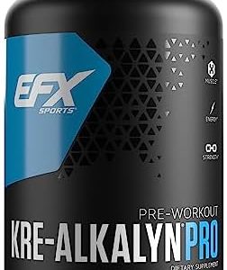 EFX Sports Kre-Alkalyn Pro | pH Correct Creatine Monohydrate Pill Supplement | Muscle Building Pre Workout for Men & Women | 60 Servings, 120 Capsules