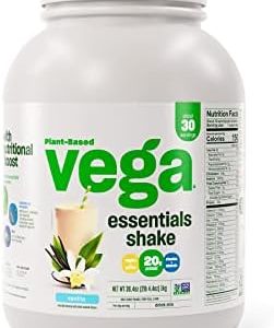 Vega Essentials Plant Based Protein Powder, Vanilla - Vegan, Superfood, Vitamins, Antioxidants, Keto, Low Carb, Dairy Free, Gluten Free, Pea Protein for Women & Men, 2.3 lbs (Packaging May Vary)