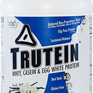 Body Nutrition, Trutein Protein Powder, Breakfast Shake, Meal Replacement, and Pre and Post Workout Recovery Drink Mix, 25 Grams of Protein, Vanilla Bean, 4 Pounds
