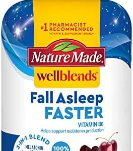Nature Made Wellblends Fall Asleep Faster, Sleep Aid with Melatonin 10mg, Vitamin B6, and L theanine 100 mg, 40 Gummies