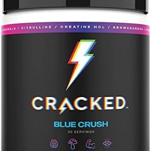 Cracked Rx Nootropic Energy Focus Endurance Powder Drink Without Beta Alanine Free no Itch Natural Pre-Workout (Fruiting Body Mushrooms, Ashwagandha, Creatine HCL, Vitamins & Dopamine Boost)