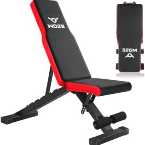 WOZE Adjustable Weight Bench, Full Body Multi-Purpose Workout Bench, Foldable Strength Training Decline Incline Bench for Home Gym - Newly Upgraded