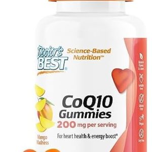 Doctor's Best CoQ10 Gummies 200 Mg, Coenzyme Q10 (Ubiquinone), Supports Heart Health, Boost Cellular Energy, Potent Antioxidant, 60 Ct (Packaging May Vary)