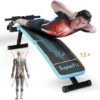 GYMAX Adjustable Sit up Bench, Folding Abdominal Training Slant Bench with Reserve Crunch Handle, Curved Decline Ab Bench for Home/Gym - Image 6