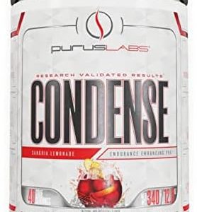Purus Labs Condense Endurance & Pump Enhancing Pre Workout Powder | Nitric Oxide Booster | Clean Energy | Beta Alanine | 40 Servings (Sangria Lemonade)