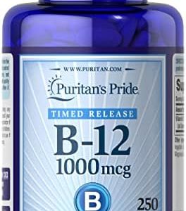 Puritan's Pride Vitamin B-12 1000 Mcg Timed Release Caplets, 250 Count