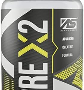 Alpha Supps - Alpha CRE X2 | 1500mg Each Creatine MagnaPower® & Creatine Ethyl Ester | Advanced Creatine Formula | 150 Capsules
