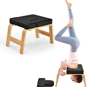 Yoga Headstand Bench, Yoga Inversion Chair, Upside Down Chair, Headstand Trainer for Relieve Stress, Improve Sleep & Digestion and Strength Training, Ideal for Home Workout, Fitness and Gym(Black)