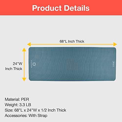PRIMASOLE Yoga Mat Eco-Friendly Material 1/2" Non-Slip Yoga Pilates Fitness at Home & Gym Twin Color - Image 6
