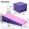BLKMTY Gymnastics Mat Incline Mats 48"x24" Folding Tumbling Mats Cheese Wedge Mat Kids Cheese Mat Indoor/Outdoor Exercise Yoga Mat for Gymnastics Home Gym Mat W/Non-Slip PVC Surface and Handle - Image 7