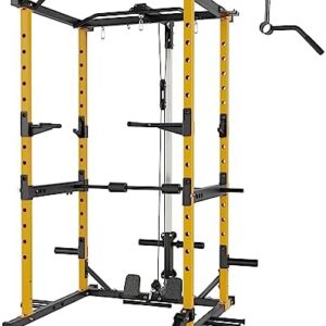 MAJOR LUTIE Power Rack, 2023 New PLM05 1200lbs Power Cage, Multi-Function Squat Rack with Pulley System for Home Gym