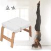 Zerone Stand Yoga Chair Yoga Headstand Bench Inversion Chair,Wood and PU Pads,Trainer for Practice Head Stand, Shoulderstand and Strength Training for Family, Gym(White) - Image 9