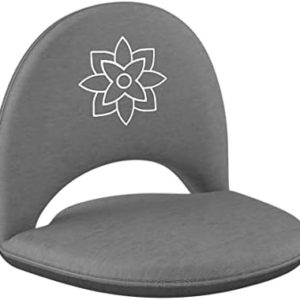 Mindful & Modern Meditation Chair | Adjustable Floor Chair with Back Support | Padded Floor Seat for Posture Support and Comfort | Portable Folds Flat for Storage | Indoor/Outdoor Use | Slate Grey