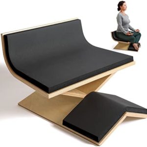 Himalaya Meditation Chair with Back and Leg Support. Resilient Foam Seat Cushion. Sit Cross Legged in Total Comfort.
