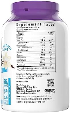 BlueBonnet Nutrition Whey Protein Isolate Powder From Grass Fed Cows, 26g of Protein, No Sugar Added, Gluten & Soy free, kosher Dairy, 2 Lbs, 28 Servings, French Vanilla Flavor - Image 11