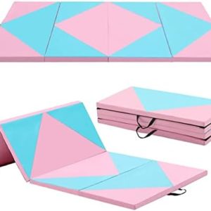 Max4out 8FT/10FT x 4FT 2'' Tri-fold Folding Exercise Mat, with Carrying Handles for For MMA, Martial Arts, Gymnastics,Yoga,Stretching,tumbling,Core Workouts, Home Gym Exercise Protective Flooring