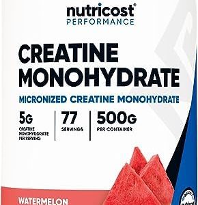 Nutricost Creatine Monohydrate Powder (Watermelon, 500 Gram) - Micronized Creatine Supplement - Vegan, Non-GMO, Gluten Free