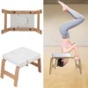 Zerone Stand Yoga Chair Yoga Headstand Bench Inversion Chair,Wood and PU Pads,Trainer for Practice Head Stand, Shoulderstand and Strength Training for Family, Gym(White) - Image 4