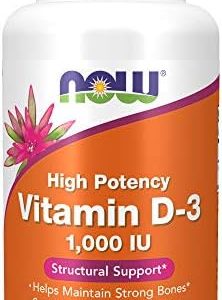 NOW Supplements, Vitamin D-3 1,000 IU, High Potency, Structural Support*, 180 Softgels