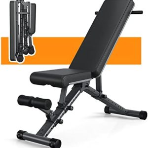 BARWING 90° Adjustable Weight Bench Workout Bench, 800 LB Heavy Duty Incline Decline Bench for Home Gym, Easy Assembly Foldable Training Lifting Bench, Ultra Short Gap 2023 New Version