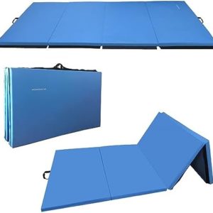 Signature Fitness All Purpose 4'x8'x2" Extra Thick High Density Anti Tear Gymnastics Gym Folding Exercise Aerobics Mats, Multiple Colors Available