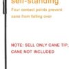 YAMTHR Cane Tip with Quad Support Rubber Foot for Walking Canes 3/4 Inch Shaft, Self-Standing, Anti-Slip Stable Four Point Cane Tip Universal 4 Leg Attachment for Walking Stick - Quad Cane Tip - Image 2