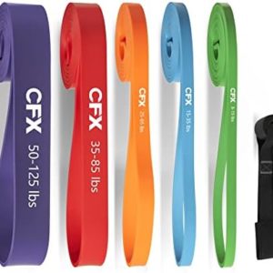 CFX Resistance Bands for Working Out,Pull Up Assistance Bands,Workout Bands for Exercise with Door Anchor,Elastic Bands for Body Stretching,Crossfit Training at Home/Gym for Men & Women