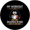 Workout Read in Bed Until Arms Hurt Book Lover PopSockets Swappable PopGrip - Image 3