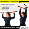 CanDo Mini WaTE Bars -2 Piece Set, 2lb Green, Total Body Workout Weighted Exercise Bar for Strength Training, Toning, and Physical Therapy - Image 2