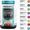 INVIGOR8 Superfood Protein Shake with Immunity Boosters - Gluten-Free Non GMO Meal Replacement Shake with Probiotics and Omega 3 (645 Grams) (French Vanilla) - Image 2