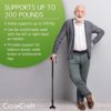 CaneCraft Folding Flex-Tip Cane for Women and Men with Gel Handle - Lightweight Travel Walking Stick - Collapsible, Height Adjustable, Self Standing, 360 Pivoting Quad Base for Seniors and Adults - Image 3